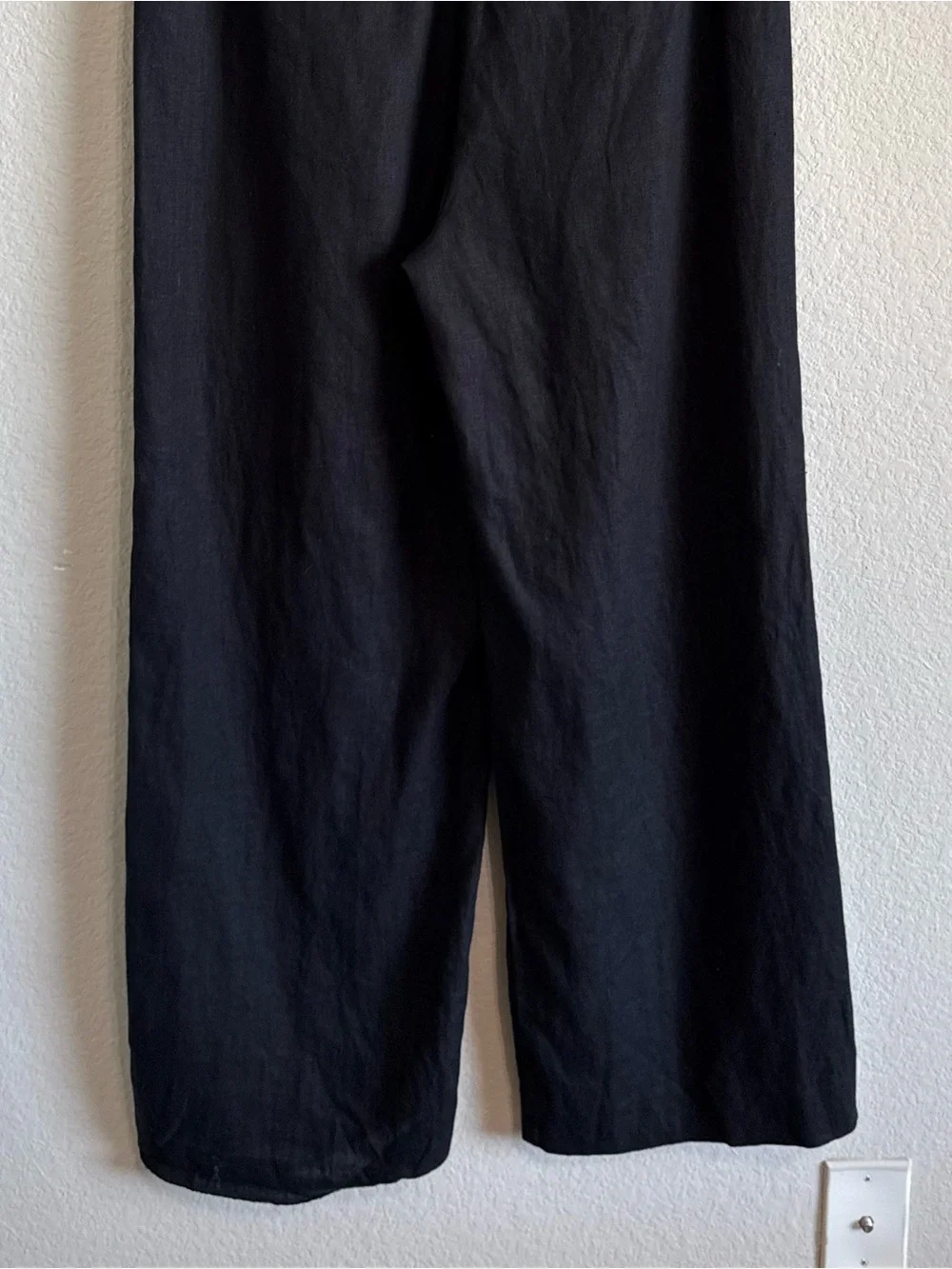 J Crew Black Essential Wide Leg Linen Pants BW528 Lightweight Classic Trousers 8